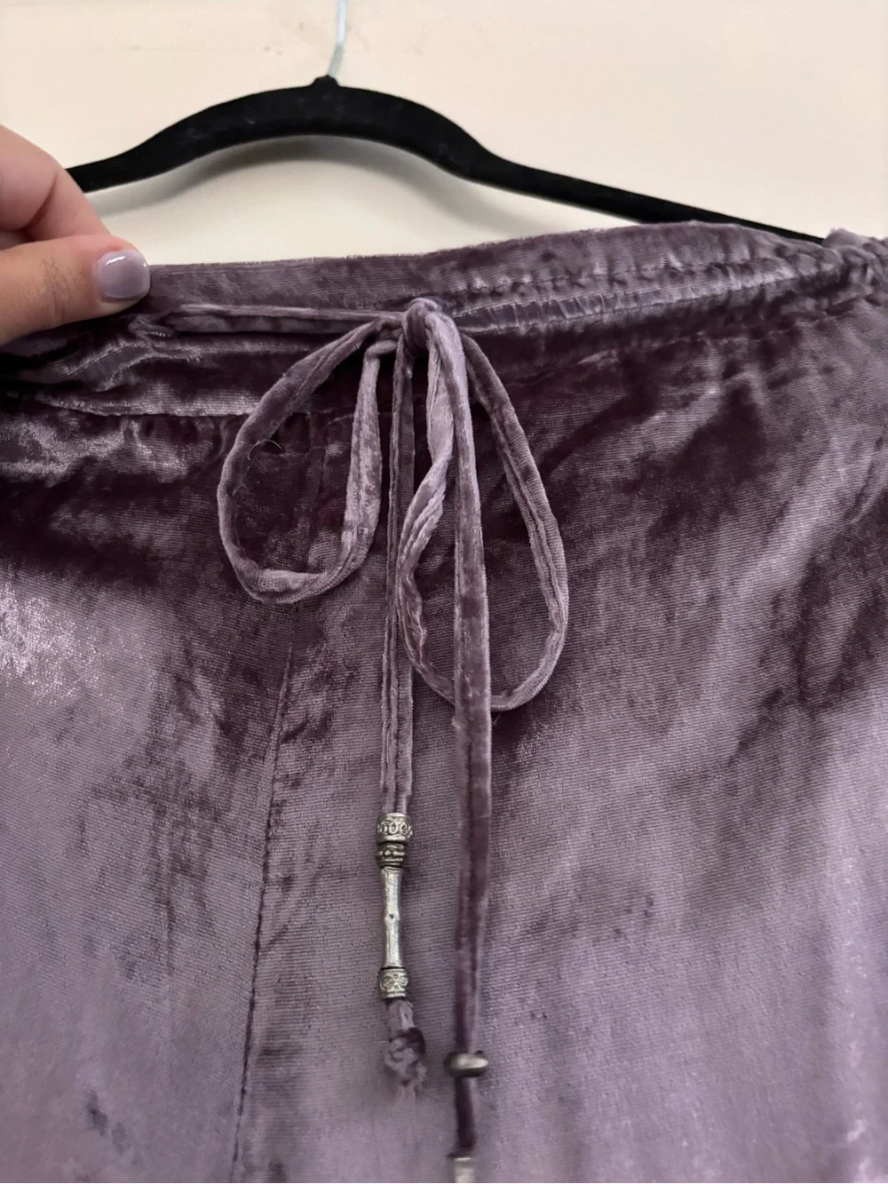 Free People Very RARE Crushed Velvet Pajama Set - Lilac Silver Gray - Picture 12 of 16